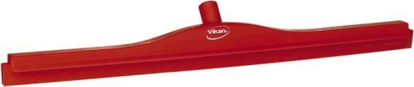 Vikan - 27.6" Polypropylene Blade Floor Squeegee Frame - Threaded End, Double Edge, Red, Polypropylene Holder - Strong Tooling