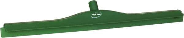 Vikan - 27.6" Polypropylene Blade Floor Squeegee Frame - Threaded End, Double Edge, Green, Polypropylene Holder - Strong Tooling