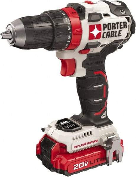 Porter-Cable - 20 Volt 1/2" Chuck Mid-Handle Cordless Drill - 0-1800 RPM, Keyless Chuck, Reversible, 2 Lithium-Ion Batteries Included - Strong Tooling