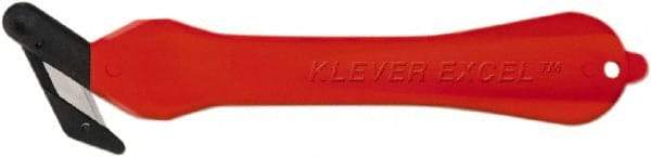 Klever Innovations - Fixed Safety Cutter - 1-1/4" Carbon Steel Blade, Red Plastic Handle, 1 Blade Included - Strong Tooling