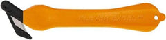 Klever Innovations - Fixed Safety Cutter - 1-1/4" Carbon Steel Blade, Orange Plastic Handle, 1 Blade Included - Strong Tooling