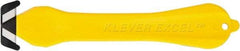 Klever Innovations - Fixed Safety Cutter - 1-1/4" Carbon Steel Blade, Yellow Plastic Handle, 1 Blade Included - Strong Tooling