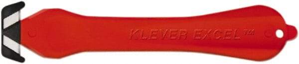 Klever Innovations - Fixed Safety Cutter - 1-1/4" Carbon Steel Blade, Red Plastic Handle, 1 Blade Included - Strong Tooling