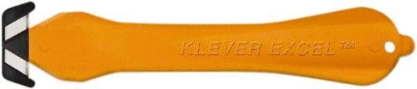 Klever Innovations - Fixed Safety Cutter - 1-1/4" Carbon Steel Blade, Orange Plastic Handle, 1 Blade Included - Strong Tooling