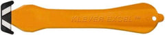 Klever Innovations - Fixed Safety Cutter - 1-1/4" Carbon Steel Blade, Orange Plastic Handle, 1 Blade Included - Strong Tooling