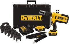 DeWALT - 4 Ton Electric Crimper - Includes DCE200, (2) DCB204, DCE115, Shoulder Strap, (5) 1/2 - 2" Crimping Heads, Kit Box - Strong Tooling