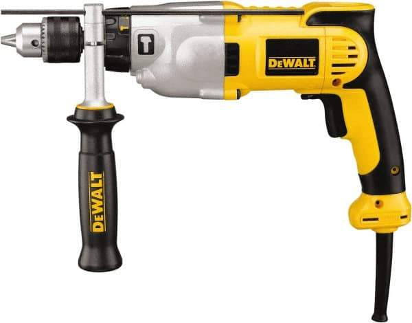 DeWALT - 120 Volt 1/2" Keyed Chuck Electric Hammer Drill - 0 to 56,000 BPM, 0 to 3,500 RPM, Reversible - Strong Tooling