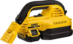 DeWALT - 0.5 Gal Plastic Tank, Battery Powered Wet/Dry Vacuum - 0.33 Peak hp, 20 Volt, 1-1/4" Hose Fitting, Cordless, HEPA Filter, Accessories Included - Strong Tooling