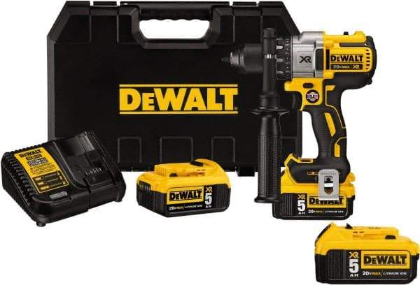 DeWALT - 20 Volt 1/2" Chuck Pistol Grip Handle Cordless Drill - 0-2000 RPM, Keyless Chuck, Reversible, 2 Lithium-Ion Batteries Included - Strong Tooling