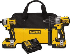 DeWALT - 20 Volt Cordless Tool Combination Kit - Includes 1/2" Brushless Hammerdrill & 1/4" Brushless Compact Impact Driver, Lithium-Ion Battery Included - Strong Tooling