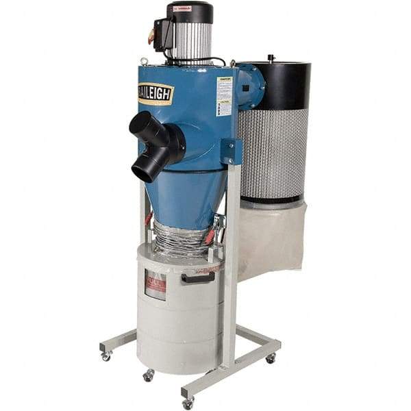 Baileigh - 1µm, 110 Volt Portable Dust Collector - 40" Long x 45" Deep x 48" High, 4" Connection Diam, 600 CFM Air Flow - Strong Tooling