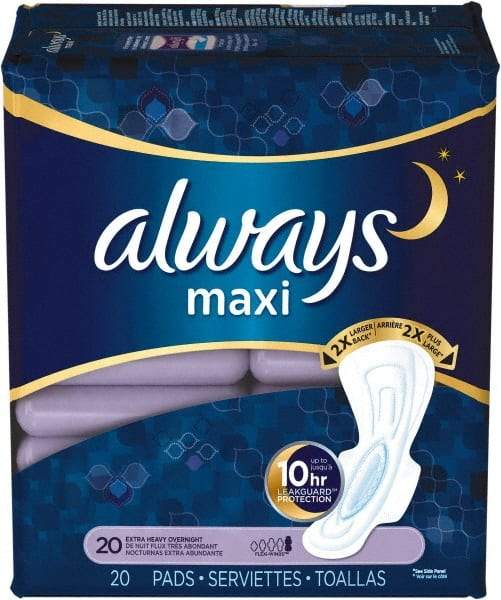 Always - Folded Sanitary Napkins - Extra Heavy Protection, Overnight, Up to 8 Hour Absorbency - Strong Tooling