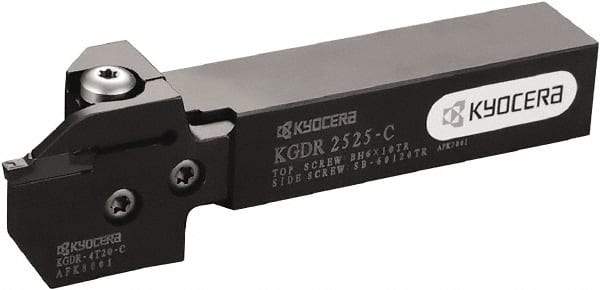 Kyocera - KGD, External, Right Hand, 25mm Max Depth of Cut, 4 to 5mm Groove Width, Indexable Grooving Tool Holder - Multiple Insert Compatibility, 32mm Shank Height, 32mm Shank Width, 175mm OAL - Strong Tooling