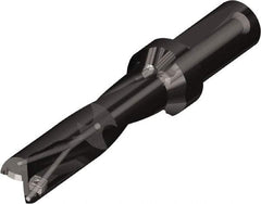 Kyocera - 39mm Max Drill Depth, 2xD, 19.5mm Diam, Indexable Insert Drill - 2 Inserts, 25mm Shank Diam, Whistle Notch Shank - Strong Tooling