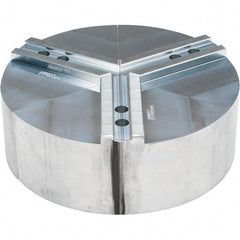 Abbott Workholding Products - 12" Max Chuck Capacity, 1.5mm x 60° Serrated Interface, Round Soft Lathe Chuck Jaw - 3 Jaw, Aluminum, 1.1811" Btw Mount Hole Ctrs, 12" Wide, 4" High, 16mm Fastener - Strong Tooling