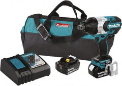 Makita - 3/4" Drive 18 Volt Pistol Grip Cordless Impact Wrench & Ratchet - 1,850 RPM, 780 Ft/Lb Torque, 2 Lithium-Ion Batteries Included - Strong Tooling