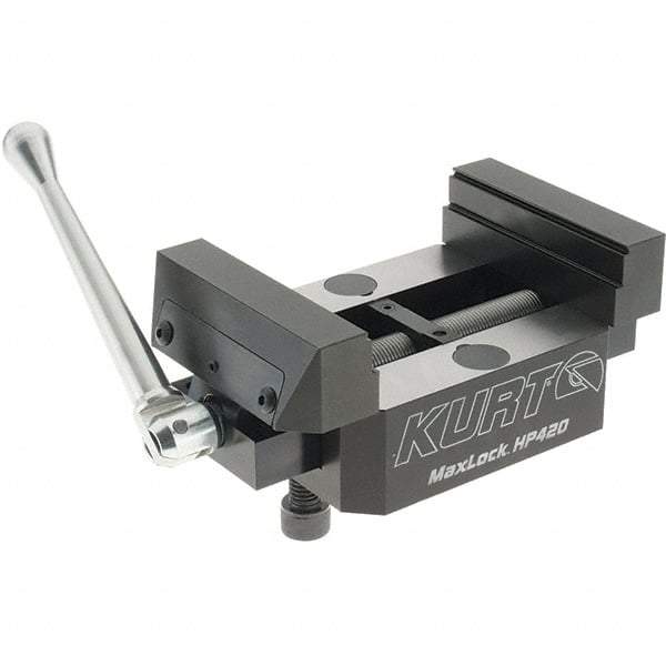 Kurt - 4" Jaw Width, 2.922" High x 5" Long x 4" Wide Vise - For Use with 5 Axis Workholding Systems - Strong Tooling