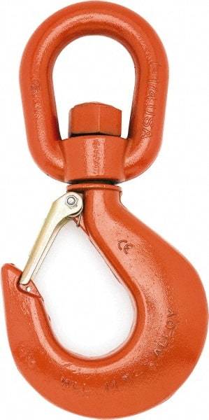 Campbell - #5 Hook, 3 Ton Capacity, Alloy Steel Swivel Hoist Hook - 8-1/4" Long x 4-1/8" Wide - Strong Tooling