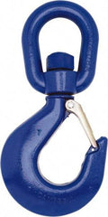 Campbell - #7 Hook, 3 Ton Capacity, Carbon Steel Swivel Hoist Hook - 9-17/32" Long x 5-1/32" Wide - Strong Tooling