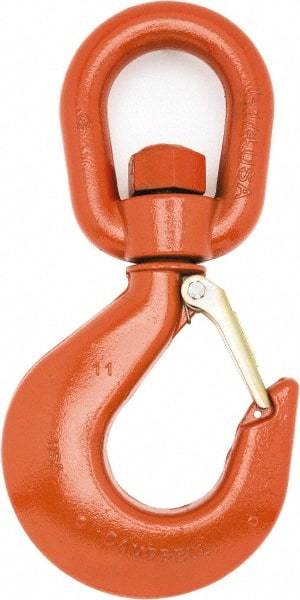 Campbell - #3 Hook, 1-1/2 Ton Capacity, Alloy Steel Swivel Hoist Hook - 6-3/4" Long x 3-13/32" Wide - Strong Tooling