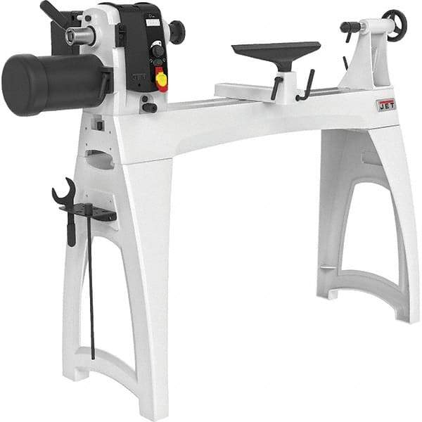 Jet - 16-1/2" Swing, 40" Distance Between Center, Woodworking Lathe - 2MT Headstock, 40 to 3,200 RPM, 4" Quill Travel - Strong Tooling