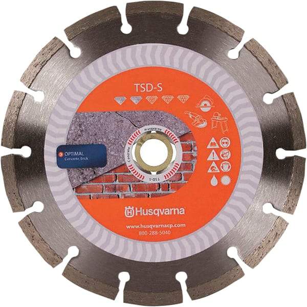 Husqvarna - 4-1/2" Diam, 5/8 & 7/8" Arbor Hole Diam, Continuous Edge Tooth Wet & Dry Cut Saw Blade - Diamond-Tipped, Fast Cutting Action, Standard Round Arbor - Strong Tooling