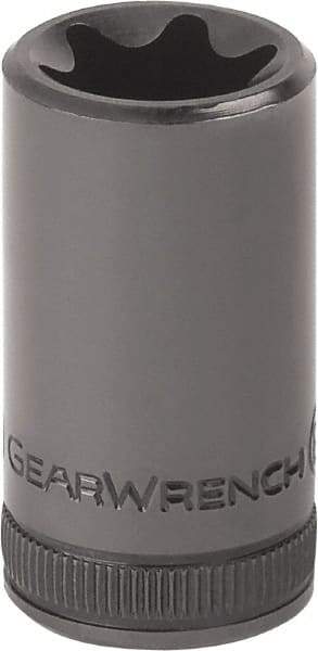 GearWrench - E8, 1/4" Drive, Standard Hand Socket - 6 Points, Black Finish - Strong Tooling