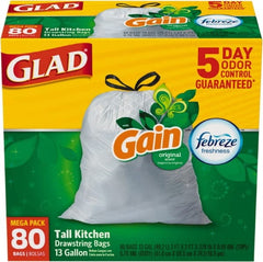 Glad - Pack of (3) 80-Count 13 Gal 0.95 mil Household/Office Trash Bags - Strong Tooling