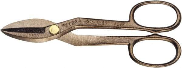 Ampco - 4-1/2" Length of Cut, Straight Pattern Tinner's Snip - 14" OAL, Nickel Aluminum Bronze Blade - Strong Tooling