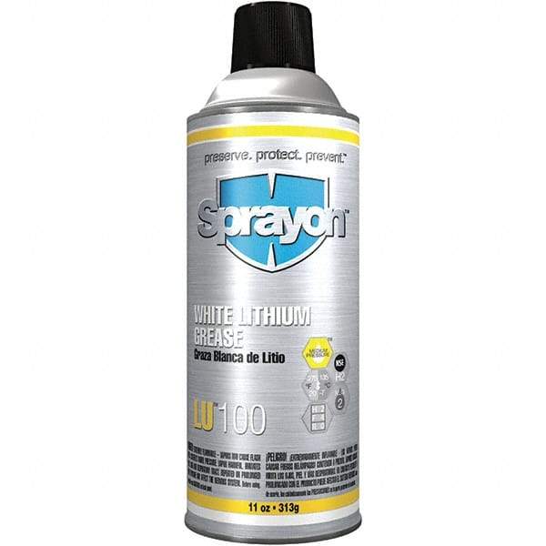 Sprayon - 11 oz Aerosol Lithium General Purpose Grease - Off White, 275°F Max Temp, NLGIG 2, - Strong Tooling