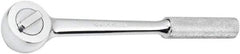 SK - 1/2" Drive Round Head Ratchet - Full Polish Chrome Finish, 15" OAL, 50 Gear Teeth, Full Polished Knurled Handle, Reversible Head - Strong Tooling