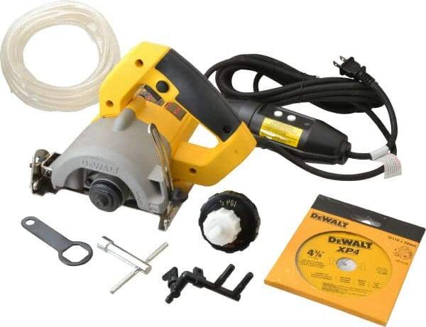 DeWALT - 4-3/8" Blade Diam, Tile Saw - 13,000 RPM, 120 Volts, 10.8 Amps, 20mm Arbor - Strong Tooling