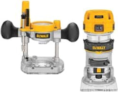 DeWALT - 16,000 to 27,000 RPM, 1.25 HP, 7 Amp, Fixed and Plunge Combination Electric Router - 115 Volts, 1/4 Inch Collet - Strong Tooling