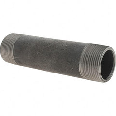 Value Collection - 1-1/4" Diam x 6" Long Steel Black Pipe Nipple - Threaded - Strong Tooling