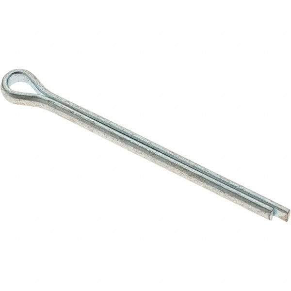 Value Collection - 1/8" Diam x 1-3/4" Long Extended Prong Cotter Pin - Grade 2, Zinc-Plated, Steel - Strong Tooling