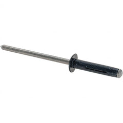 Made in USA - Large Flange Head Aluminum Peel Blind Rivet - Steel Mandrel, 0.039" to 3/8" Grip, 0.313" Head Diam, 0.156" Max Hole Diam, 0.717" Length Under Head, - Strong Tooling