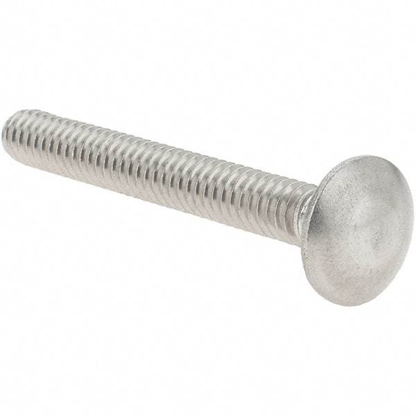 Value Collection - 1/4-20 UNC 2" Length Under Head, Standard Square Neck, Carriage Bolt - 18-8 Stainless Steel, Uncoated - Strong Tooling