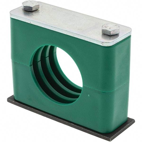 Value Collection - 3.39" Wide x 2.83" High x 1.18" Deep, Polypropylene Single Vibration-Control Clamp - Steel Plate, Mount with Standard - Strong Tooling