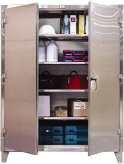 Strong Hold - 4 Shelf Locking Storage Cabinet - Stainless Steel, 48" Wide x 24" Deep x 72" High, Dark Gray - Strong Tooling