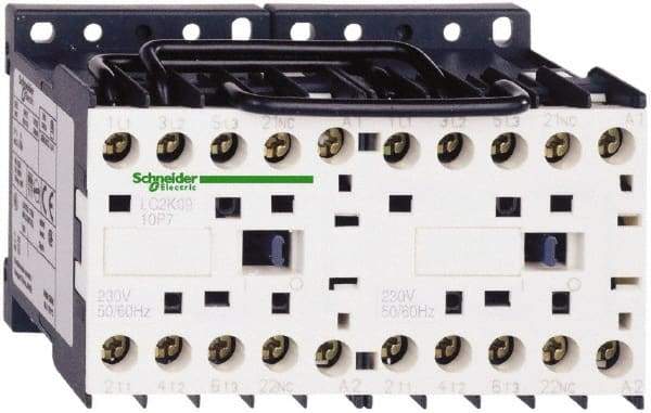 Schneider Electric - 3 Pole, 220 to 230 Coil VAC at 50/60 Hz, 16 Amp at 690 VAC, 20 Amp at 440 VAC and 9 Amp at 440 VAC, Reversible IEC Contactor - BS 5424, CSA, IEC 60947, NF C 63-110, RoHS Compliant, UL Listed, VDE 0660 - Strong Tooling