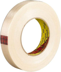 3M - 18mm x 55m Translucent Rubber Adhesive Strapping Tape - Polyester Yarn Filament-Reinforced Backing, 7.7 mil Thick, 270 Lb Tensile Strength, Series 880 - Strong Tooling