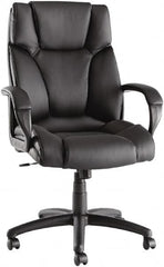 ALERA - 28-3/8" High Office/Managerial/Executive Chair - 21" Wide x 20" Deep, Soft Leather Seat, Black - Strong Tooling