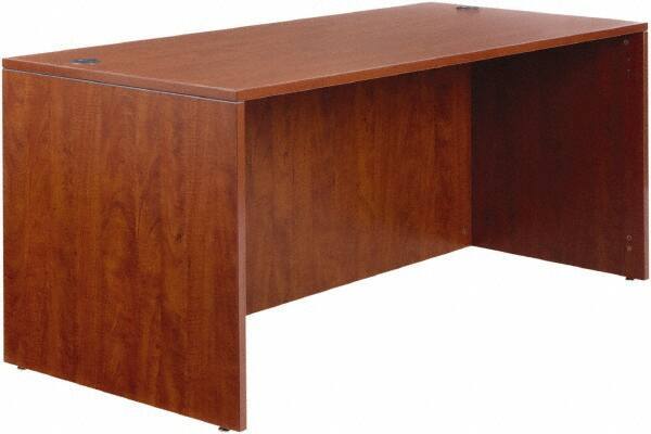 ALERA - Woodgrain Laminate Desk Shell - 65" Wide x 29-1/2" Deep x 29-5/8" High, Medium Cherry - Strong Tooling