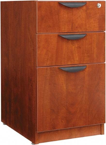 ALERA - 15-5/8" Wide x 28-1/2" High x 28-1/2" Deep, 3 Drawer Full Pedestal - Woodgrain Laminate, Cherry - Strong Tooling