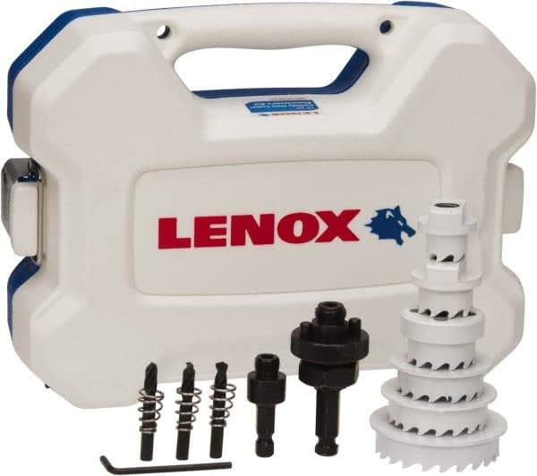 Lenox - 15 Piece, 7/8" to 2-1/2" Saw Diam, Electrician's Hole Saw Kit - Carbide-Tipped, Toothed Edge, Includes 6 Hole Saws - Strong Tooling