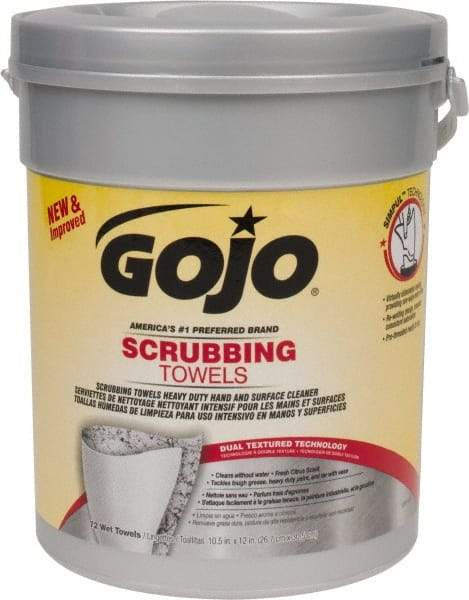 GOJO - Pre-Moistened Hand Cleaning Wipes - Canister, 12-1/4" x 10-1/2" Sheet Size, Red - Strong Tooling