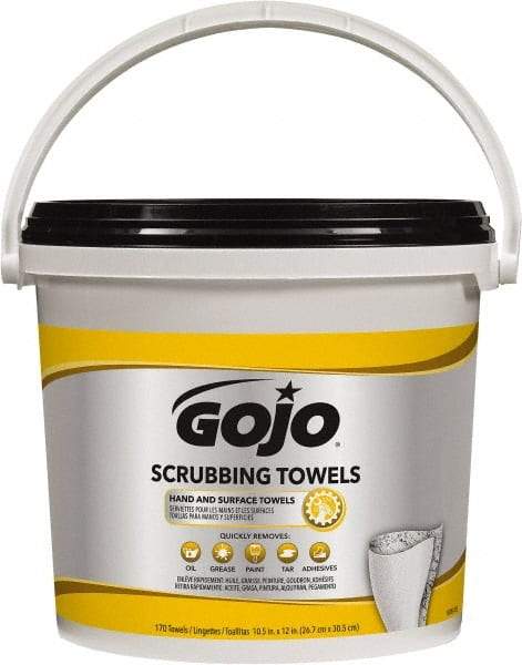 GOJO - Pre-Moistened Hand Cleaning Wipes - Canister, 12-1/4" x 10-1/2" Sheet Size, Red - Strong Tooling