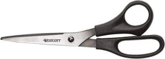 Westcott - 3-19/64" LOC, 8" OAL Stainless Steel Standard Standard - Plastic Straight Handle, For General Purpose Use - Strong Tooling