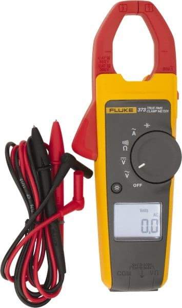 Fluke - 373, CAT IV, CAT III, Digital True RMS Clamp Meter with 1.26" Clamp On Jaws - 600 VAC/VDC, 600 AC Amps, Measures Voltage, Capacitance, Current, Resistance - Strong Tooling