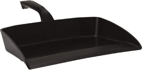 Vikan - 12-1/2" Wide Handheld Dustpan - Plastic Body, 4-1/2" Handle, Black - Strong Tooling